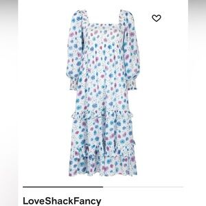 NWT LoveShackFancy Miri floral midi dress Size Small